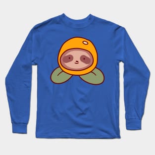 Orange Sloth Face Long Sleeve T-Shirt